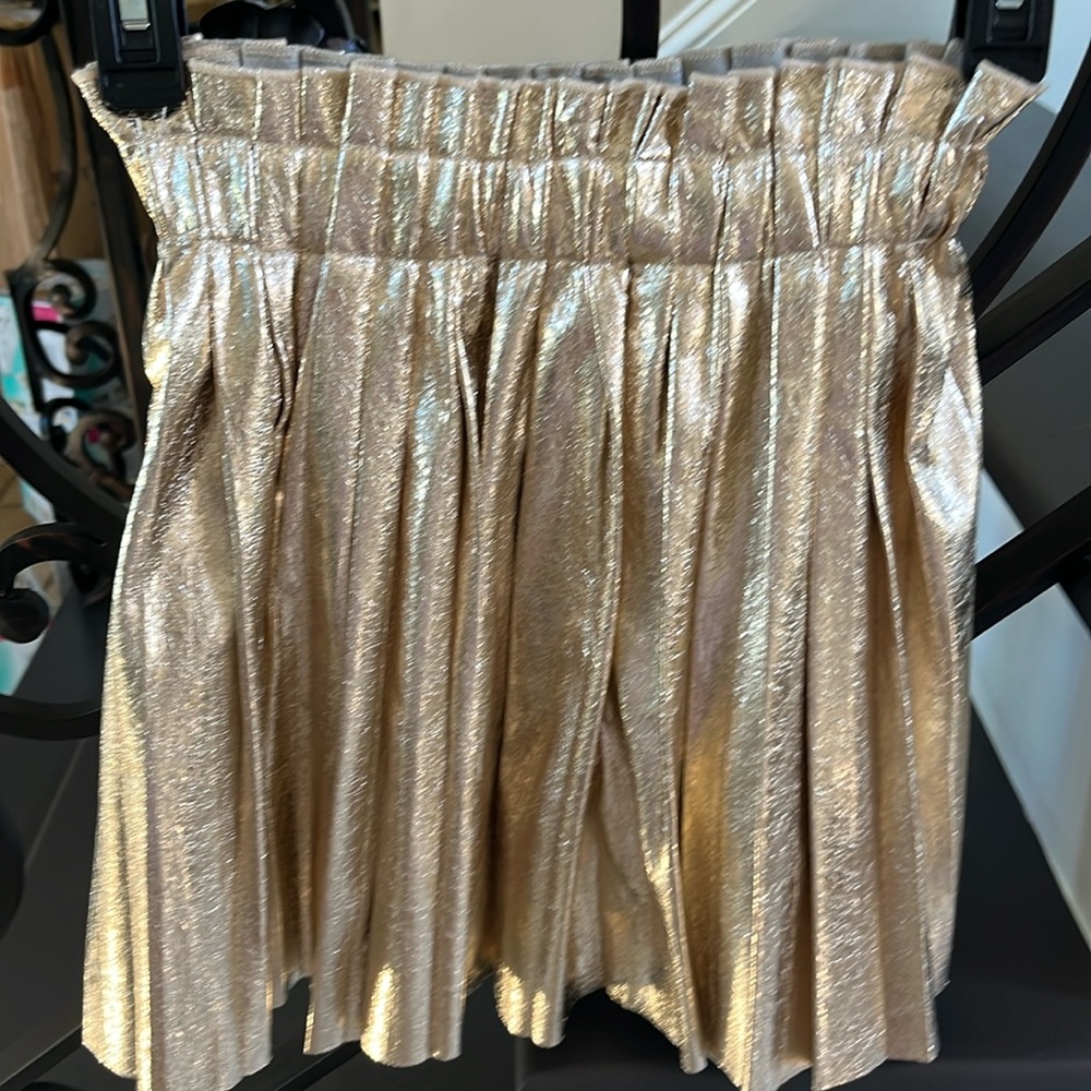 Gold faux leather skirt